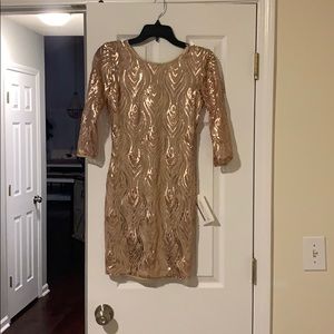 Gold Sparkly above the knee dress